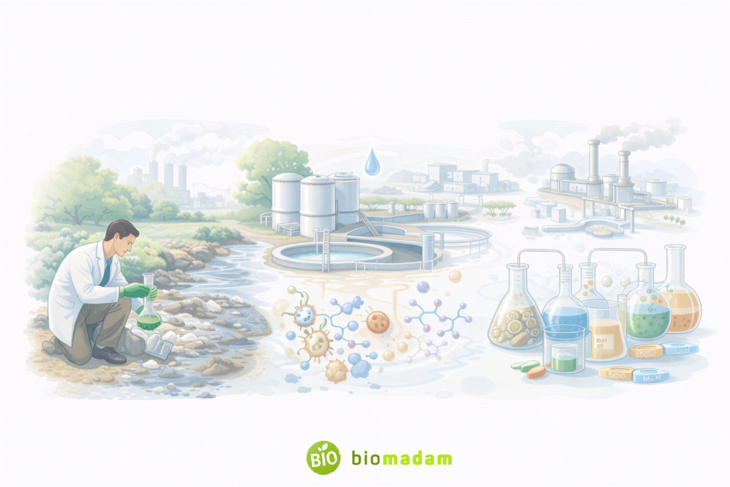 Environmental and industrial applications of biochemistry including bioremediation, waste treatment, and enzyme-based processes